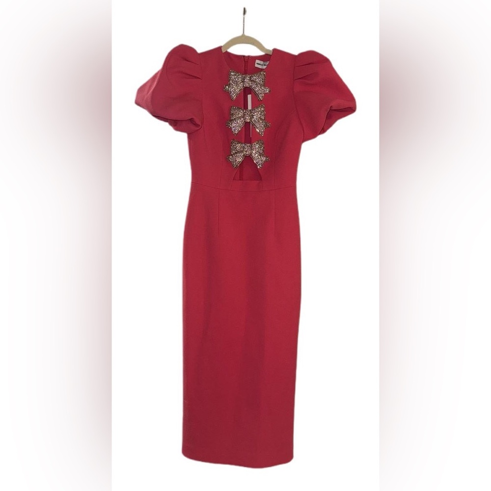 Rebecca Vallance Vibrant Pink Dress with Sparkling Bow